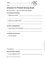 Checklist for Problem Solving