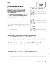 Patterns in Numbers - Using Exponents