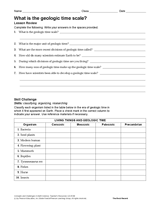 time worksheet: NEW 299 GEOLOGIC TIME SCALE WORKSHEET ANSWERS