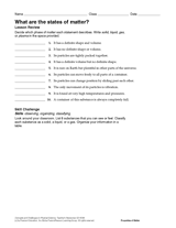 Stages Of Matter Worksheet