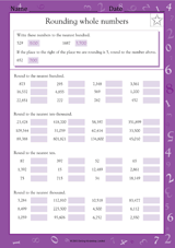 Rounding Whole Numbers Worksheets 3Rd Grade