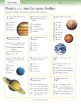 planets quiz space bodies solar system smaller printable multiple choice teachervision dk comets asteroids eight students printables description quizzes