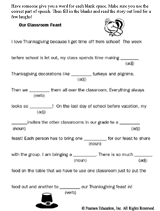 Thanksgiving Feast Fill-in-the-Blank