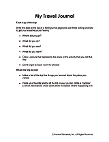 Travel Journal: Grades 3-5