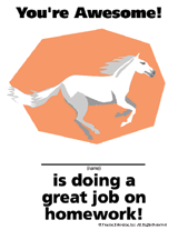 ''You're Awesome'' Homework Reward Certificate