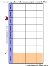 Printable Homework Completion Chart