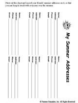 Summer Addresses