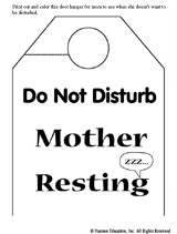 Mother's Day Door Hanger: Do Not Disturb Mom