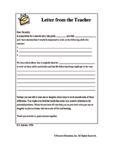 Letter from the Teacher