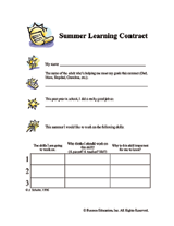 Summer Learning Contract: Page 1