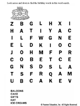 Word Search: Happy Birthday!