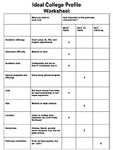 Ideal College Profile Worksheet