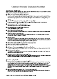 Childcare Provider Evaluation Checklist