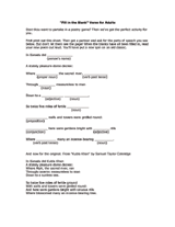 ''Fill in the Blank'' Verse for Adults