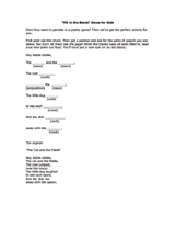 ''Fill in the Blank'' Verse for Kids