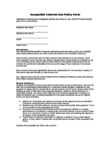 Acceptable Internet Use Policy Form