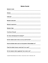 Mediator Checklist