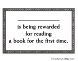 Certificate for the First Time Reading a Book