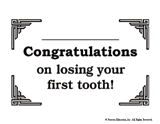 Certificate for Losing the First Tooth