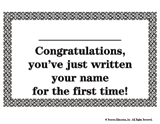 First Time Writing Your Name