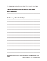 Cued Note Paper: Page One