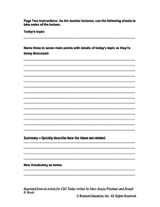 Cued Note Paper: Page Two
