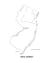 New Jersey State Map with Physiography
