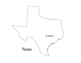 Texas State Map with Capital Printable (Pre-K - 12th Grade