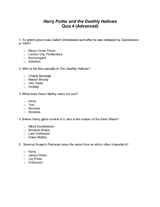 Harry Potter and the Deathly Hallows: Quiz 4 (Advanced)