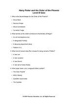 Harry Potter and the Order of the Phoenix: Quiz 3 (Advanced)