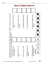 Real or Make-believe? Printable (1st - 2nd Grade) - TeacherVision.com