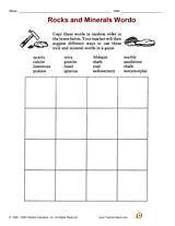 rocks and minerals printables