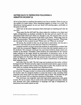 Getting Back to Instruction Following a Disruptive Incident (I)