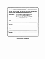 Group Formation Analysis Form