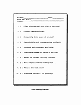 Sales Meeting Checklist