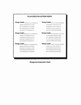 Playground Supervision Sheet