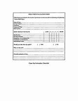 Class Trip Evaluation Checklist