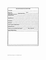 Bulletin Board Evaluation Form