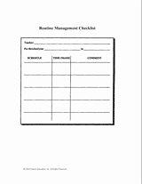 Routine Management Checklist