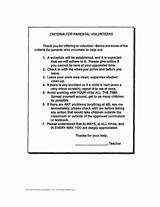 Parental Volunteers Criteria