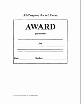 All-Purpose Award Form