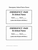 School Nurse Emergency Passes