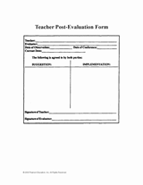 Teacher Post-Evaluation Form