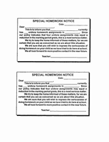 Special Homework Notice