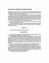 Dealing with Emergency Communications