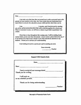 Rapport with Parents Note & Receipt of Parental Note Form
