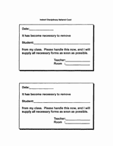 Instant Disciplinary Referral Card