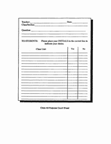 All-Purpose Class Count Sheet