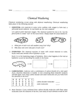 Chemical Weathering