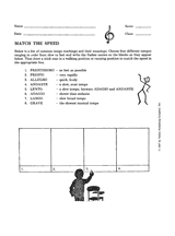 Music Tempos -- Match the Speed